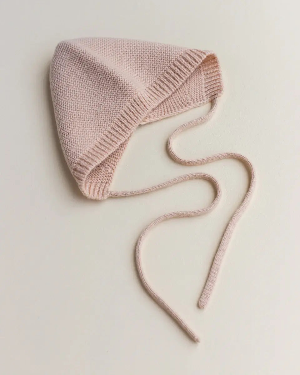 Hvid Knitwear - Bonnet Dolly en Laine Mérinos, Abricot, 1-3 mois