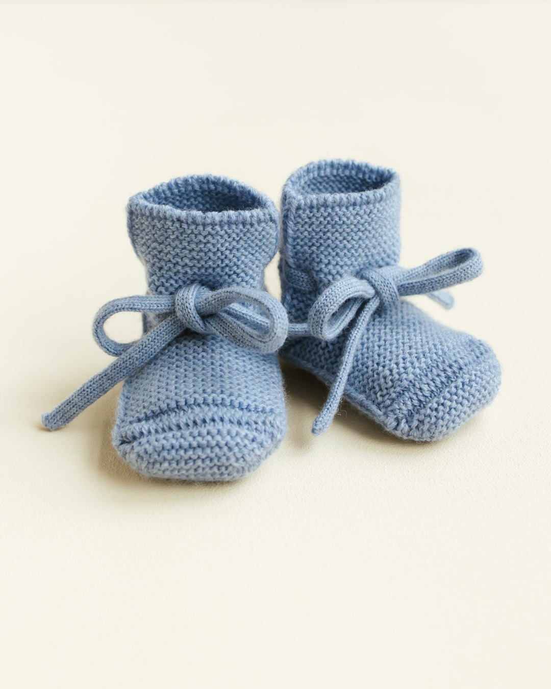 Hvid Knitwear - Chaussons en Laine Mérinos, Bleu Pâle, 0-9 mois