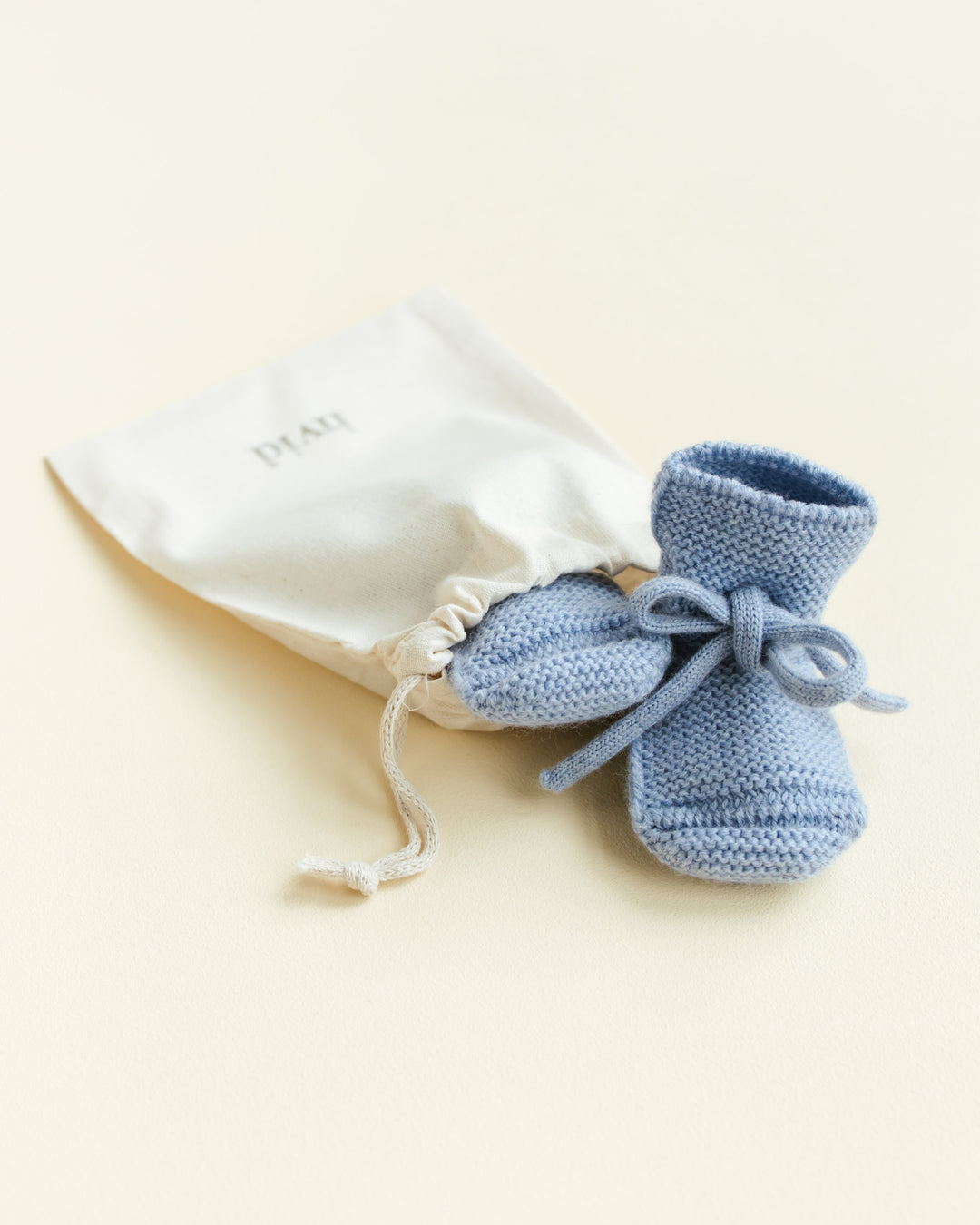 Hvid Knitwear - Chaussons en Laine Mérinos, Bleu Pâle, 0-9 mois