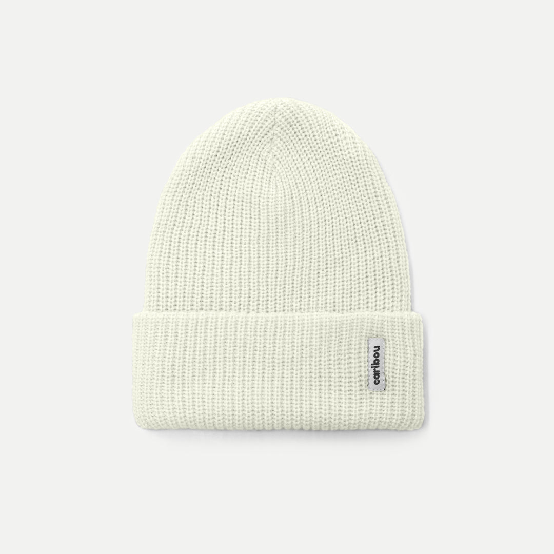 Tuque Pêcheur en Laine de Mérinos, Blanc Crème