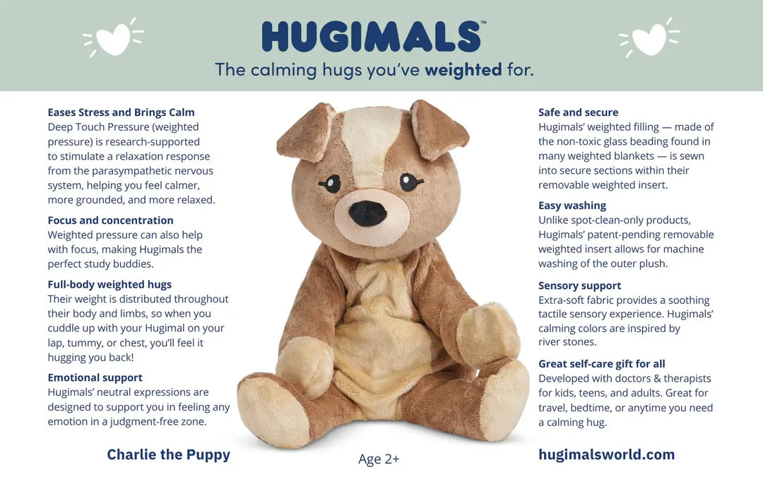 Hugimals - Peluche Lestée, Charlie le Chiot