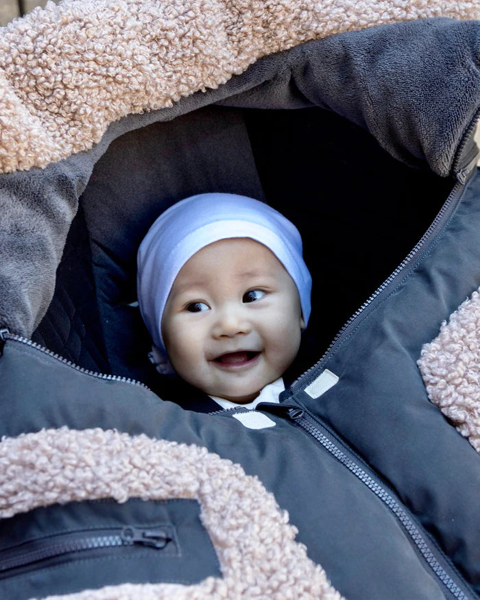 Housse Cocon pour Siège d'Auto, Peluche Avoine et Charbon, 0-12 mois