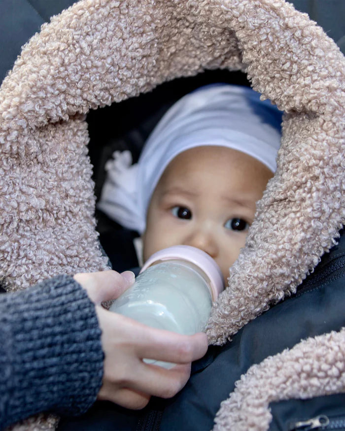 Housse Cocon pour Siège d'Auto, Peluche Avoine et Charbon, 0-12 mois