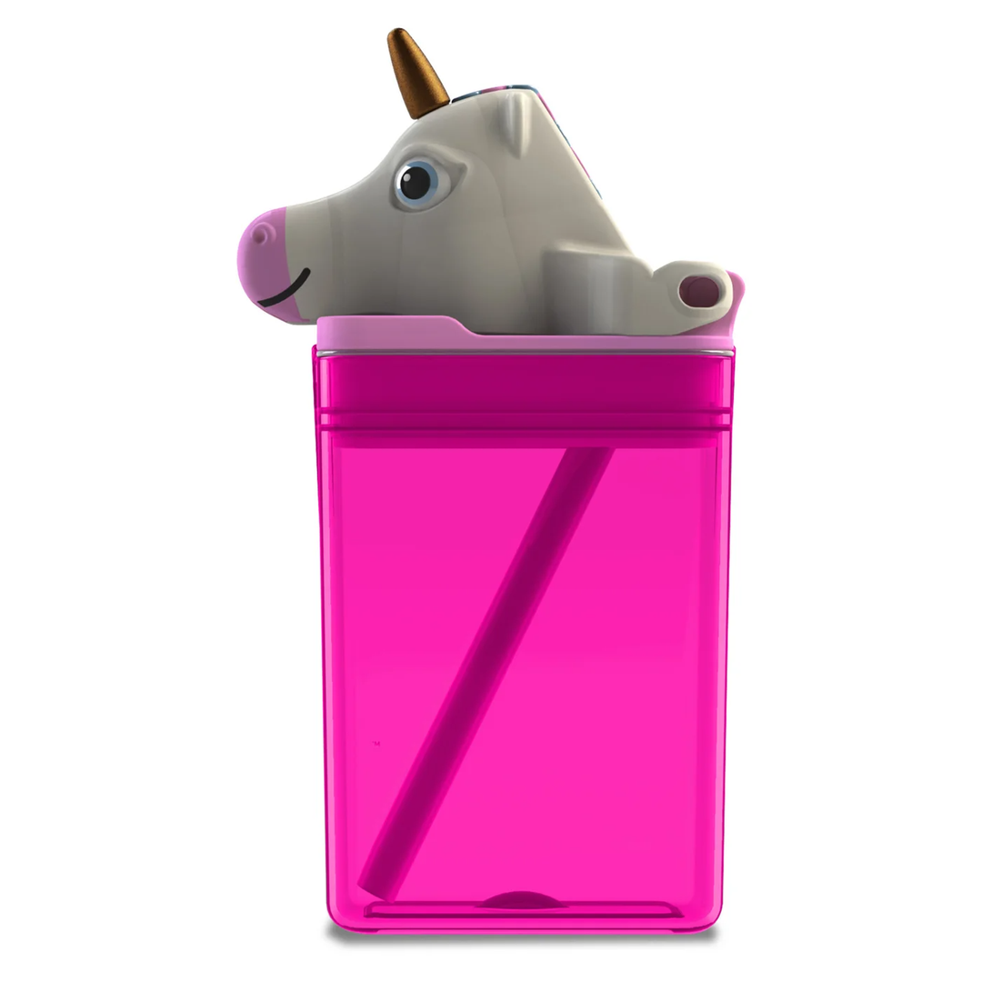 Boîte de Jus Réutilisable avec Couvercle Amusant, Sparkle la Licorne