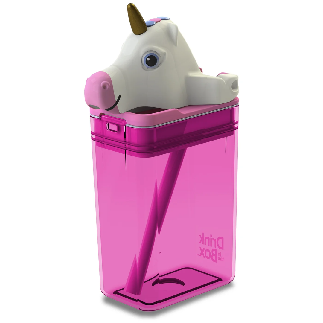 Boîte de Jus Réutilisable avec Couvercle Amusant, Sparkle la Licorne