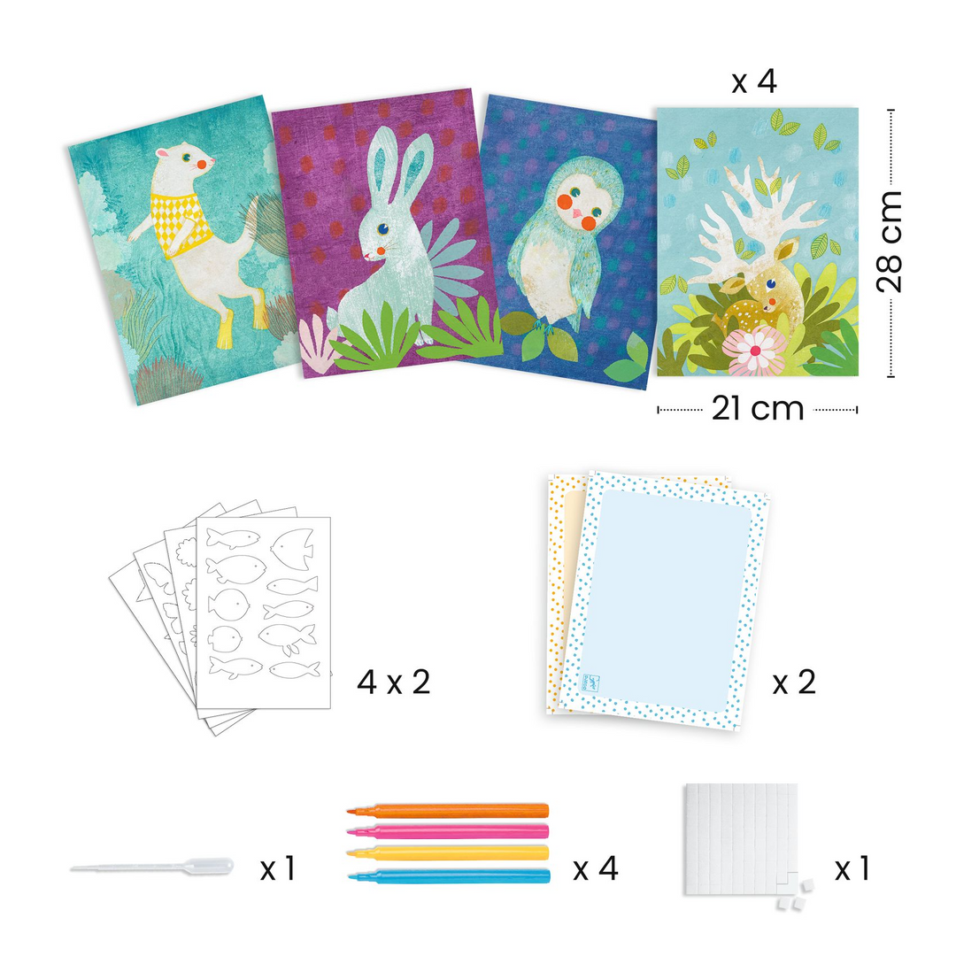 Coffret de Coloriage Au Papier Buvard, Animaux