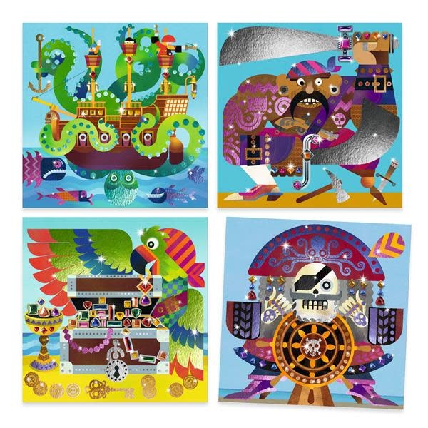 Djeco - Collage Set Foil Sheets, Up and at 'Em