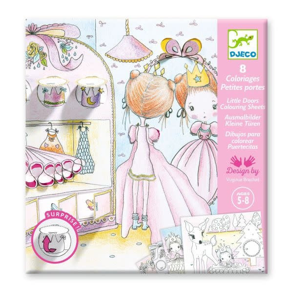 Djeco - Coloriages Petites Portes, Princesse Pupi