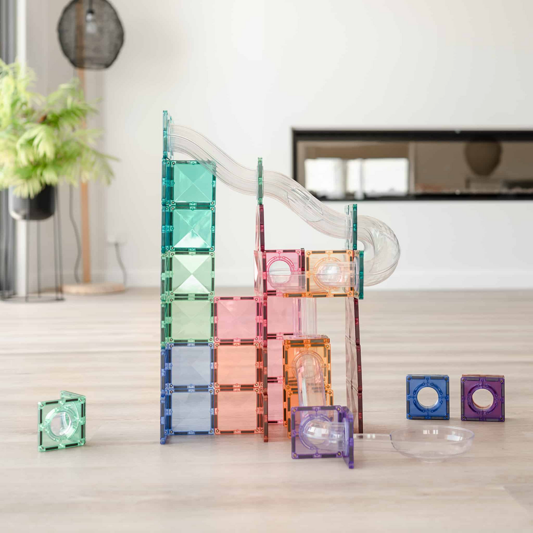 Connetix - Building Set with Magnetic Tiles, 80 Pieces Pastel Expansion Pack