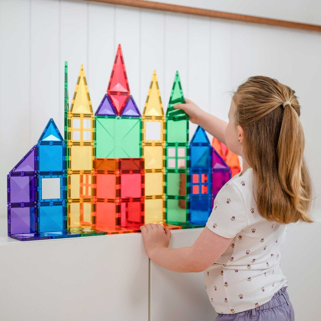 Building Set With Magnetic Tiles, 102 Pieces Creative Pack