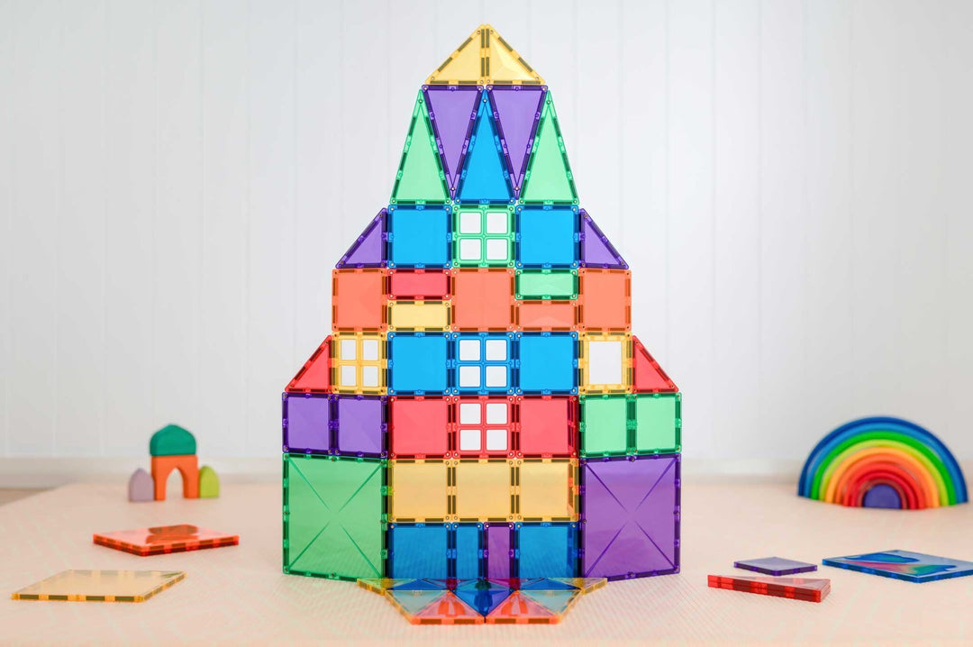 Building Set With Magnetic Tiles, 102 Pieces Creative Pack