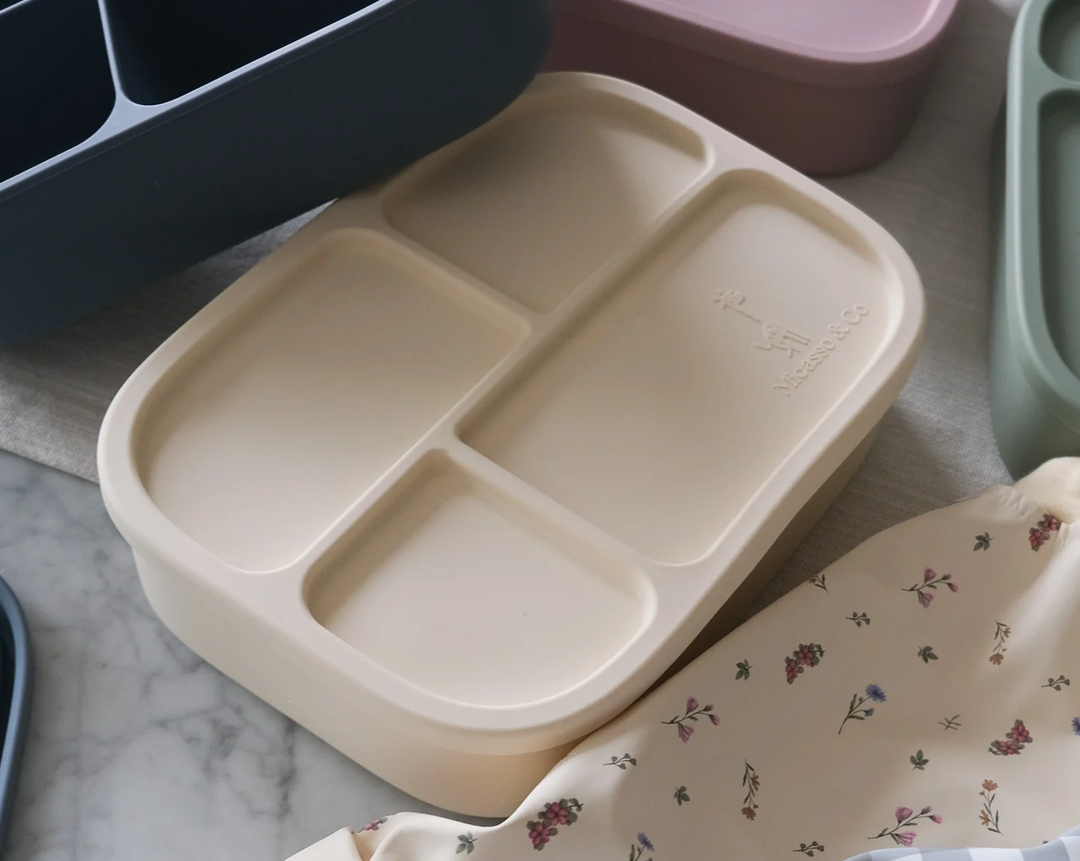 Micasso & Co - Boîte Bento en Silicone, Blanc Crème