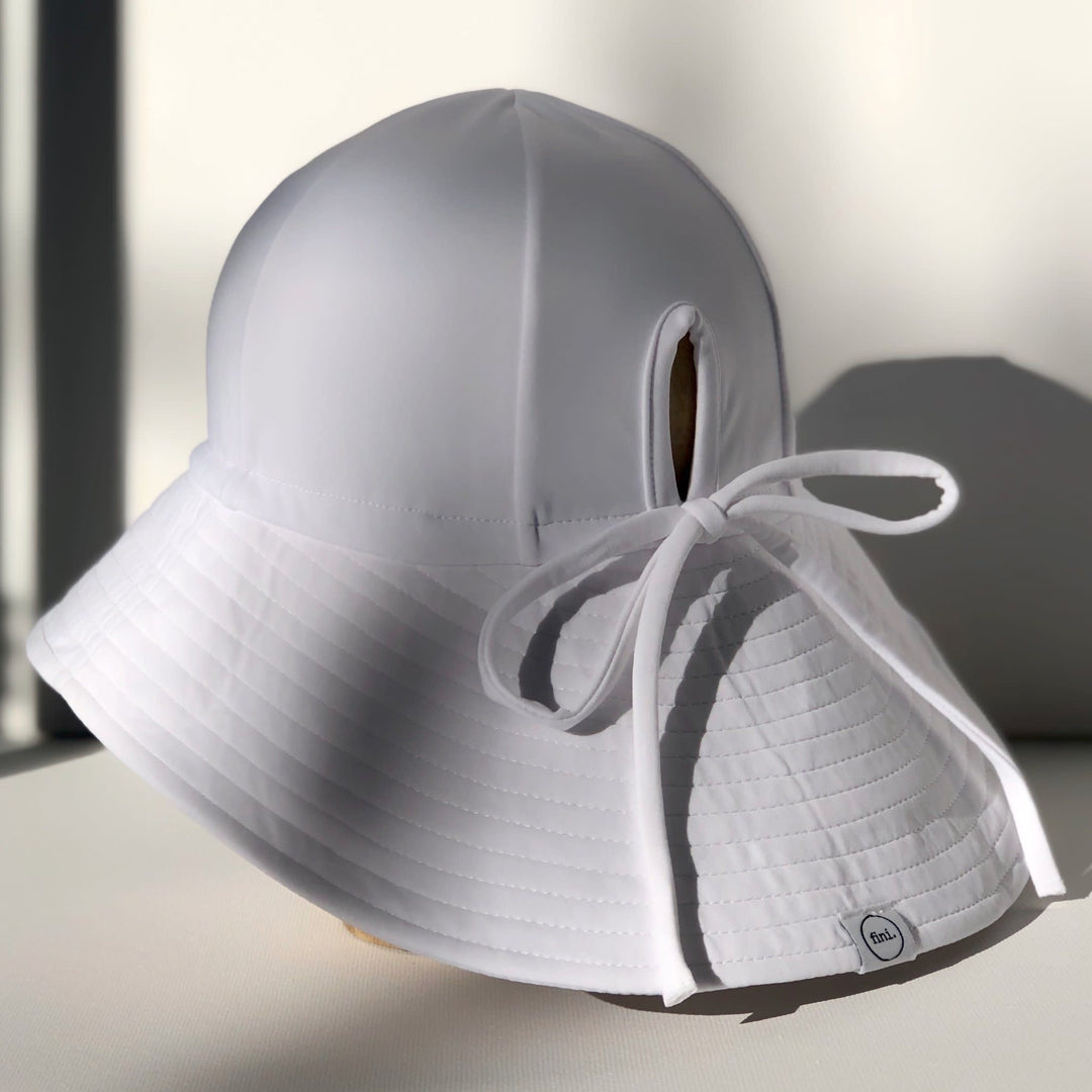 Chapeau Soleil Floppy en Nylon, Blanc