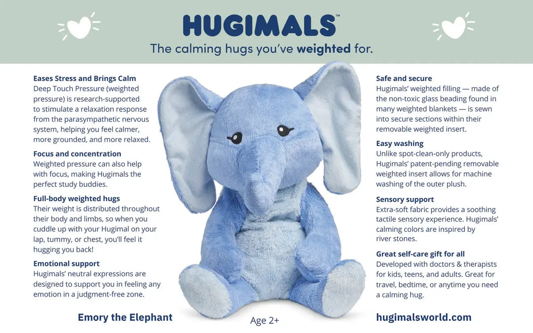 Hugimals - Peluche Lestée, Emory l'Éléphant