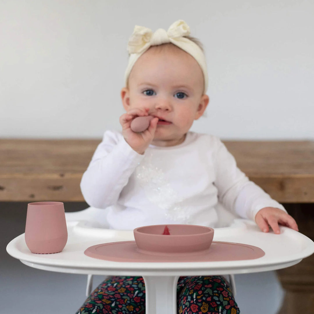 Premier Ensemble Repas en Silicone, Blush