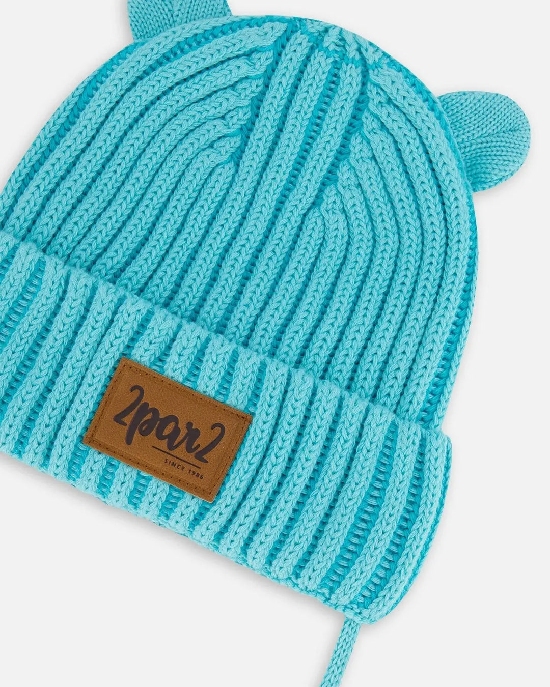 Deux par Deux - Knit Hat with Ears, Aqua Haze