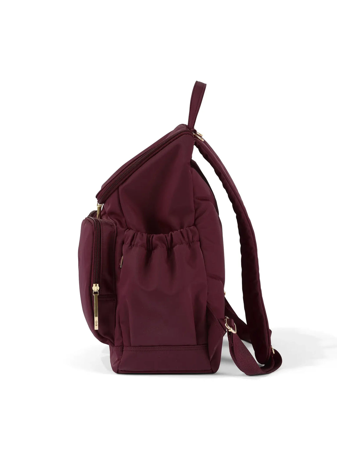 OiOi - Nylon Nappy Backpack, Mulberry and Gold