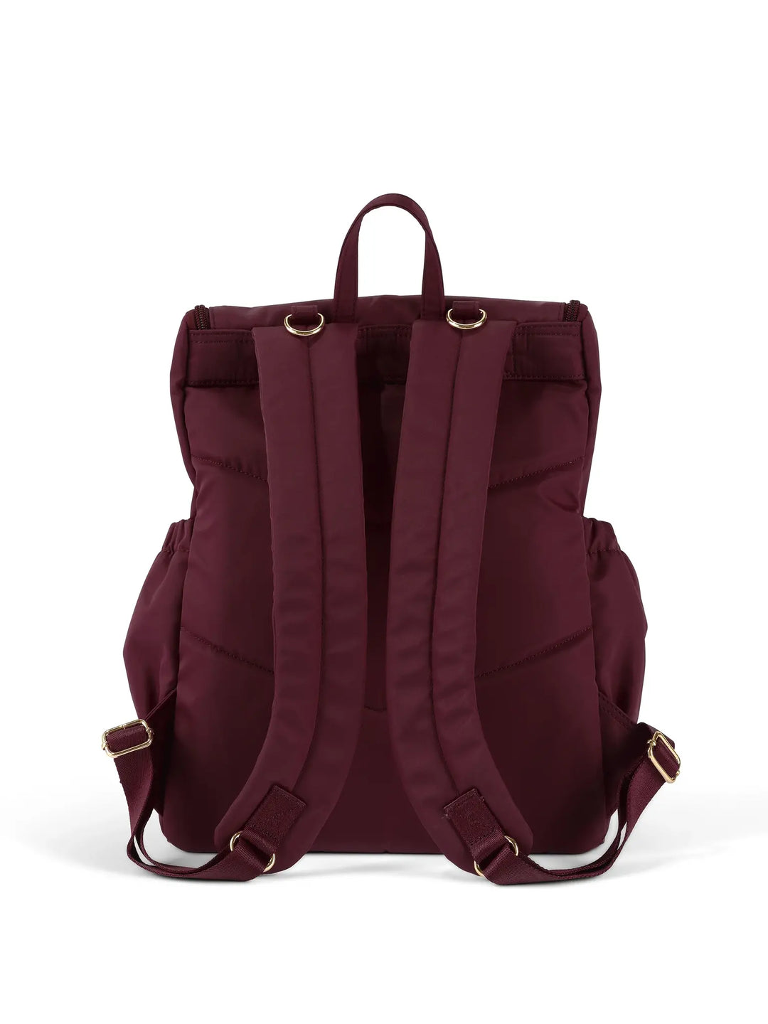 OiOi - Nylon Nappy Backpack, Mulberry and Gold