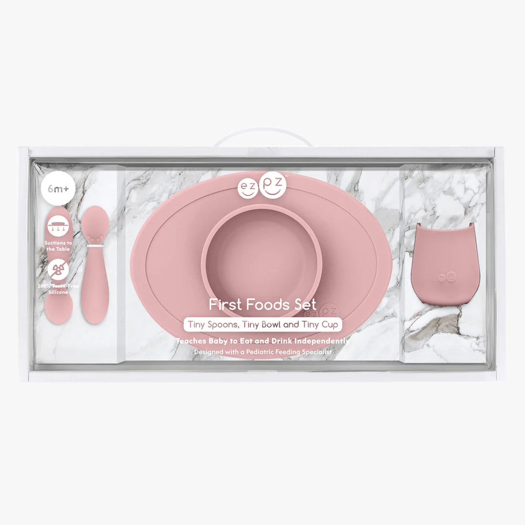 Premier Ensemble Repas en Silicone, Blush