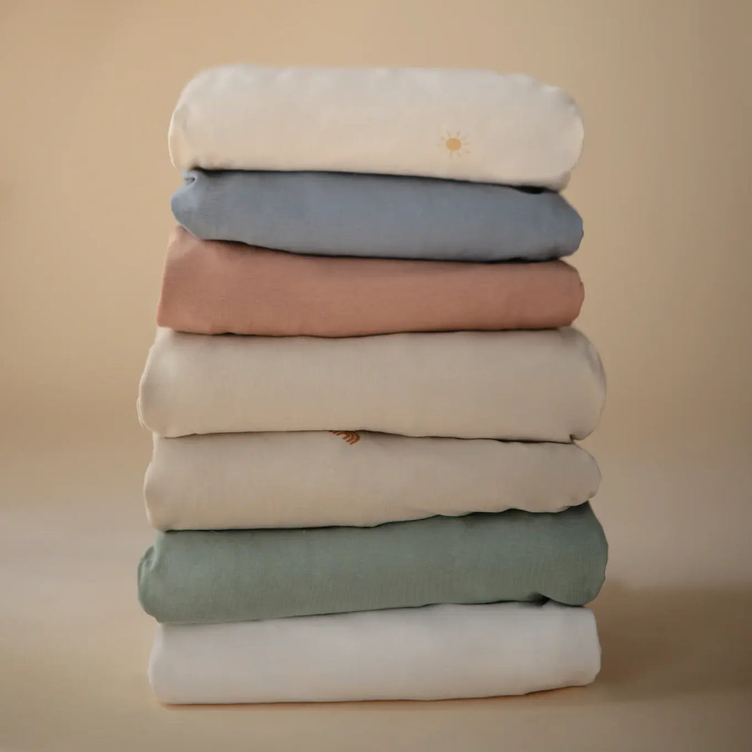 Mushie - Organic Cotton Stretchy Crib Sheet, Blush