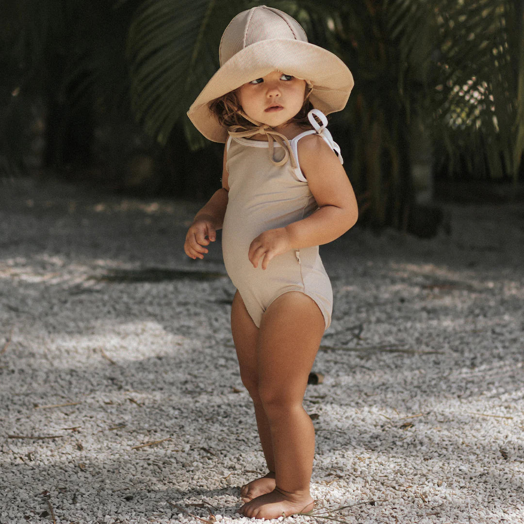 Mase & Hats - Chapeau Soleil Évolutif à Large Rebord, Blé, 0-2 ans