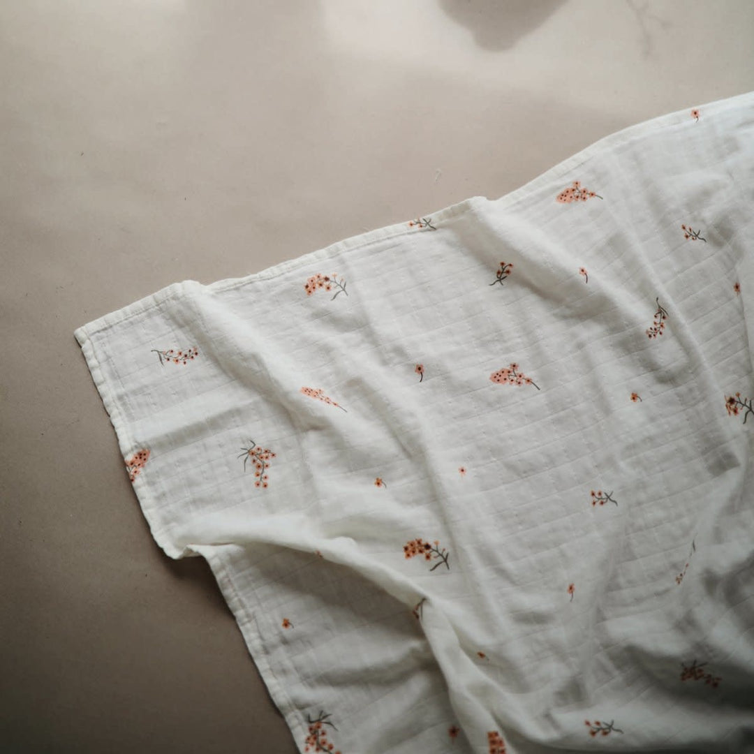 Mushie - Muslin Swaddle Blanket Organic Cotton, Sparrow