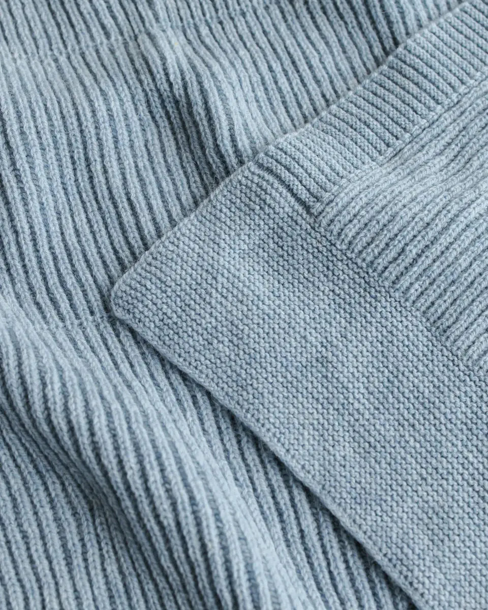 Hvid Knitwear - Couverture en Laine de Mérinos Gaston, Bleu Glacé