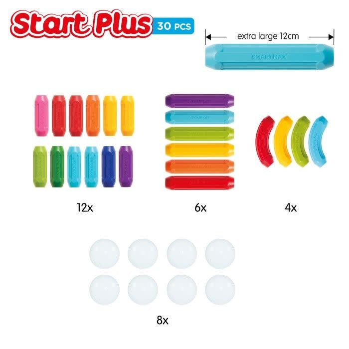 Smartmax - Magnetic Construction Set, Start Plus Set 30 Pieces