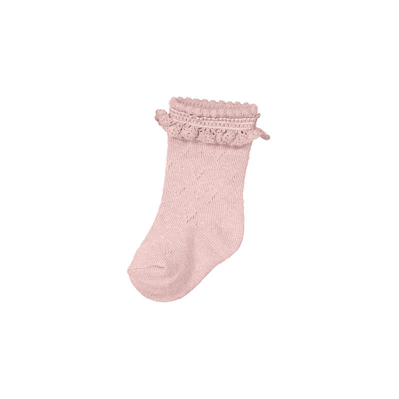 Mayoral - Paire de Chaussettes Ajourées, Rose Bébé