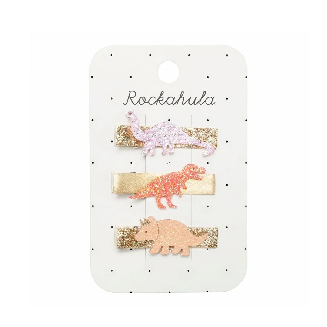 Rockahula Kids - Paquet de 3 Barrettes, Dinosaures Brillants