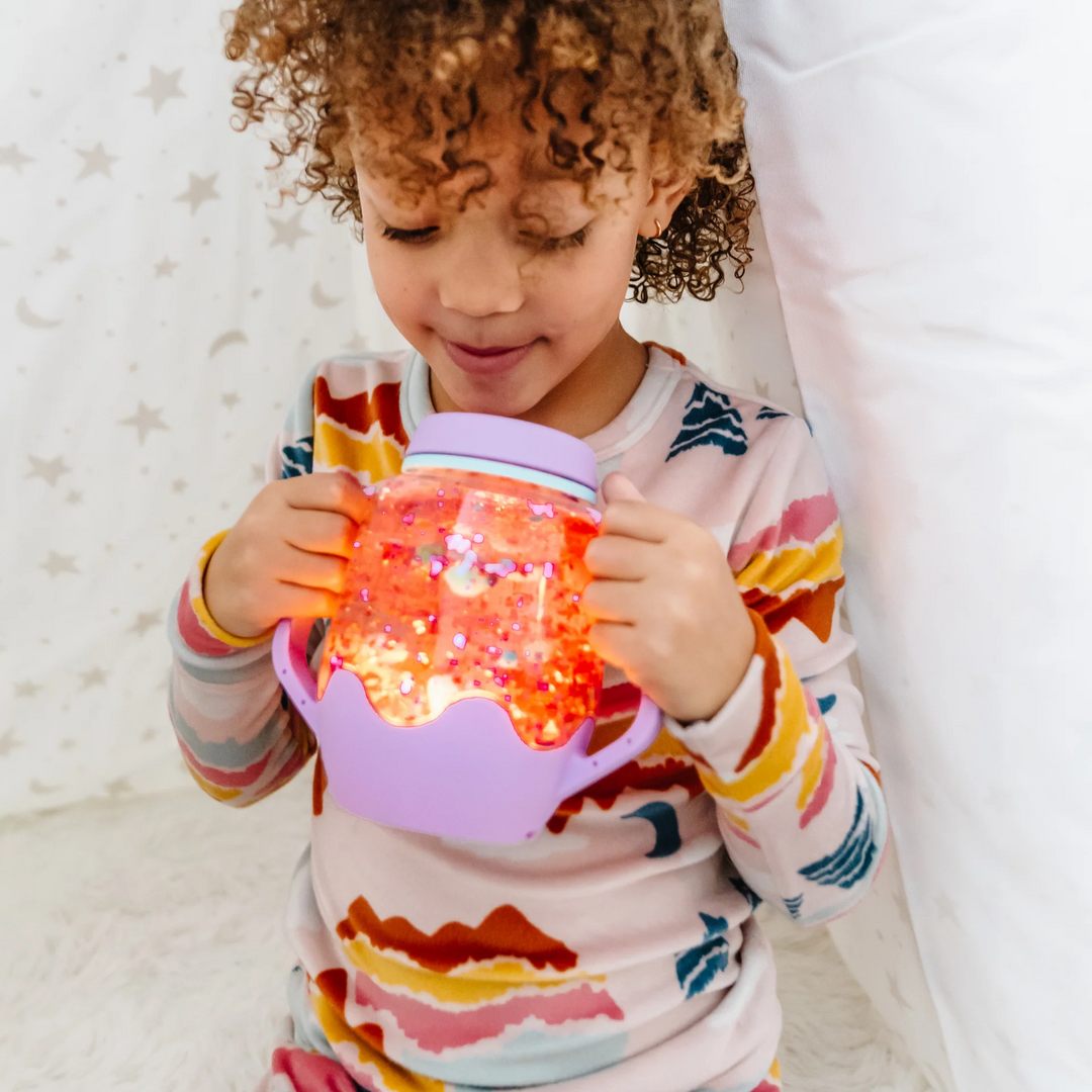 Glo Pals - Bocal Sensoriel Lumineux Activé par l'Eau, Jaune