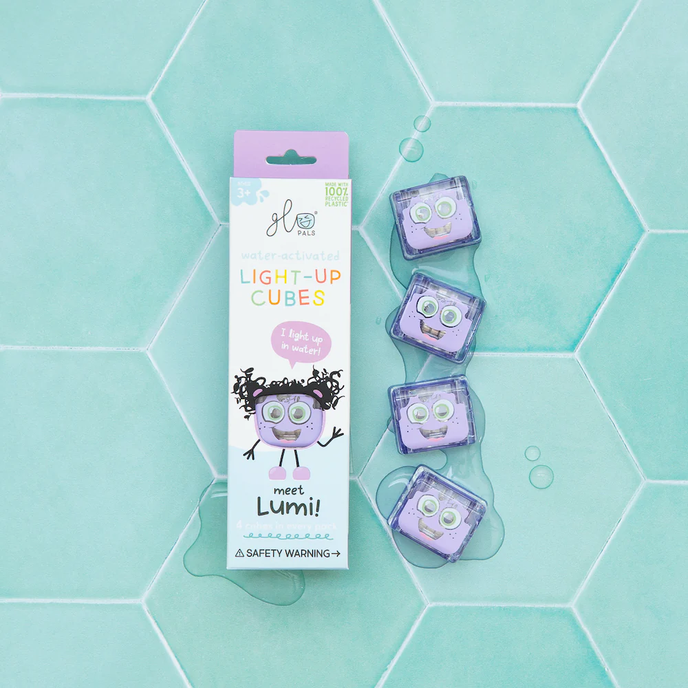 Paquet de 4 Cubes Lumineux Activés par l'Eau, Lumi 2.0