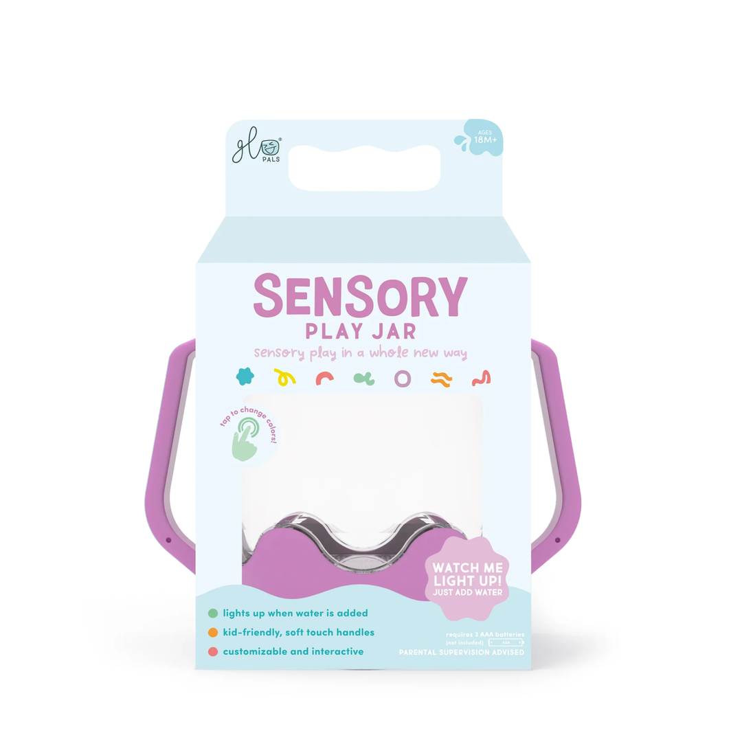 Glo Pals - Bocal Sensoriel Lumineux Activé par l'Eau, Mauve