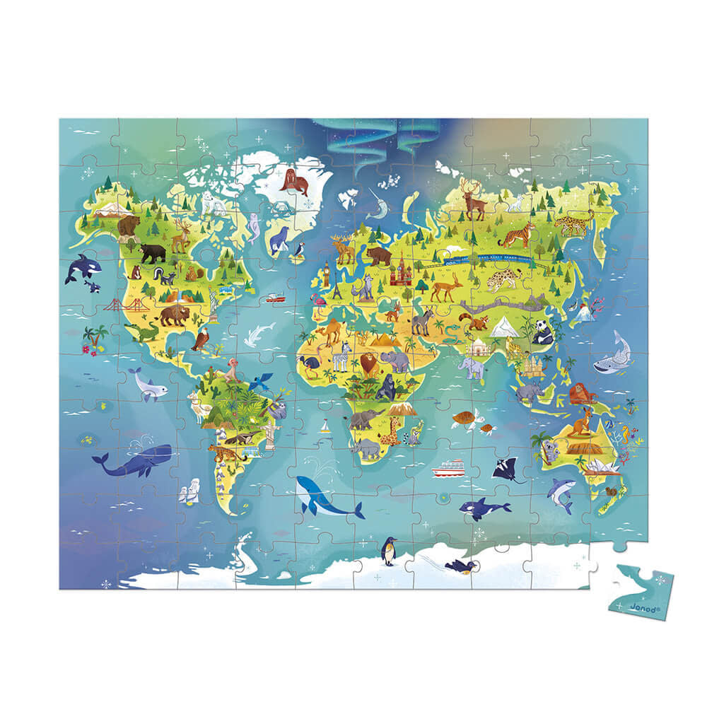 Janod - 100 Pieces Puzzle, World