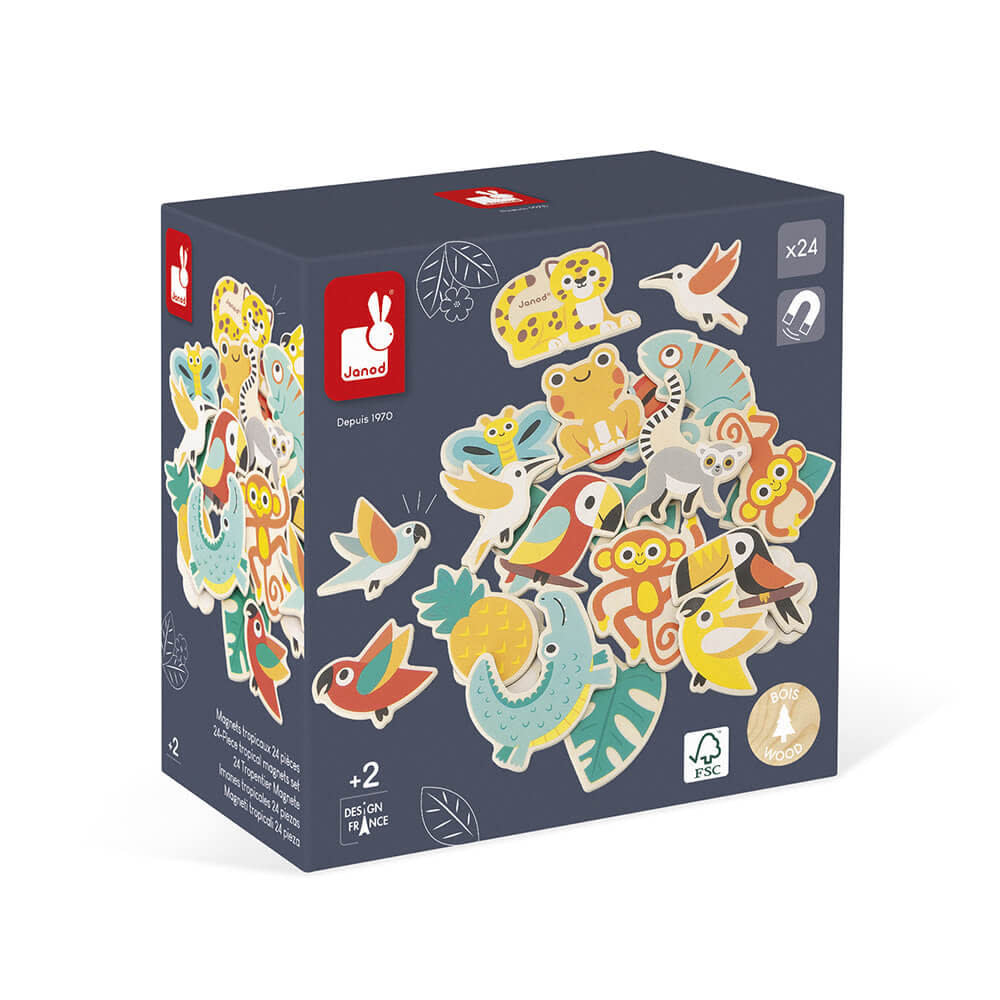 Janod - 24 Piece Magnet Set, Tropical