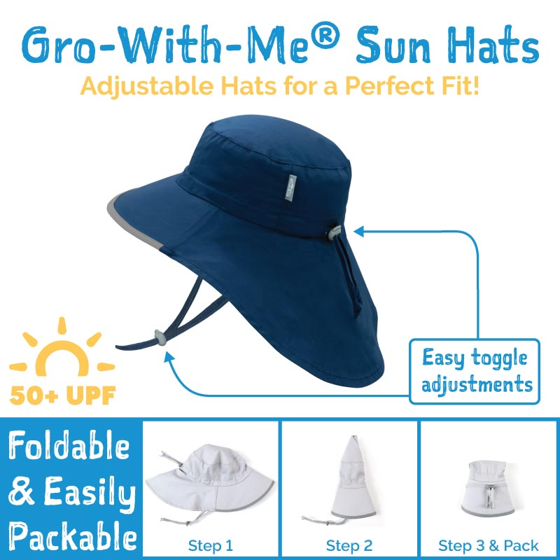  Grow With Me Waterproof Adventure Sun Hat, Navy Blue