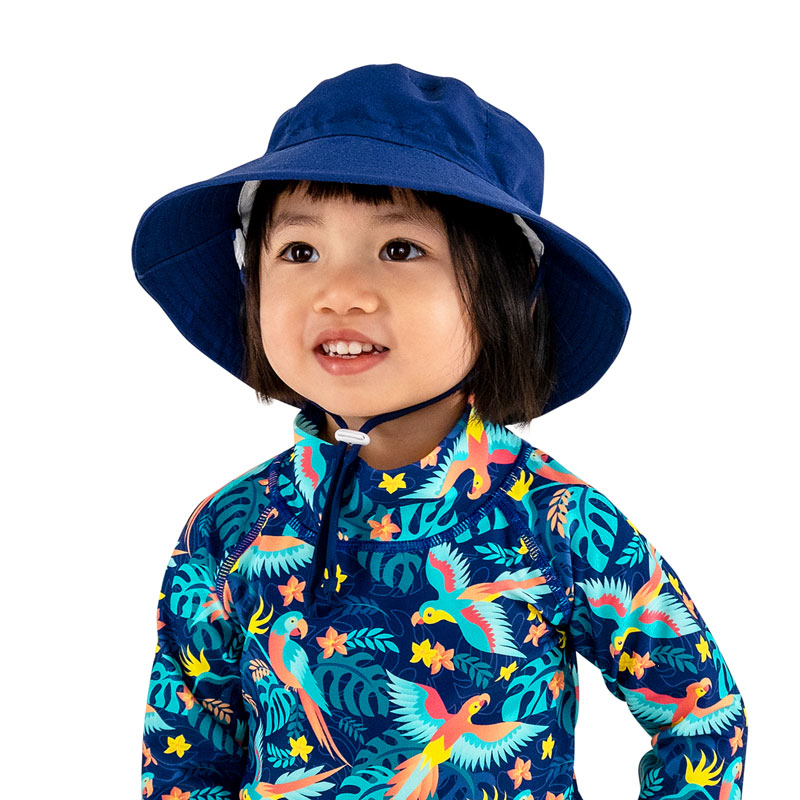 Jan & Jul - Chapeau Soleil Seau Ajustable en Coton, Marine