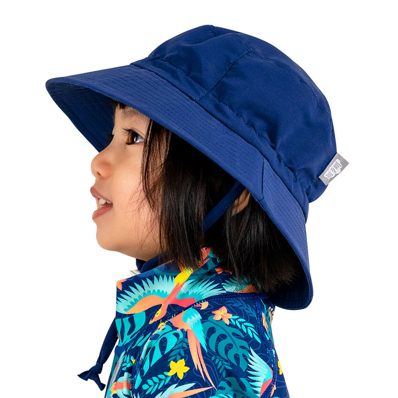 Jan & Jul - Chapeau Soleil Seau Ajustable en Coton, Marine