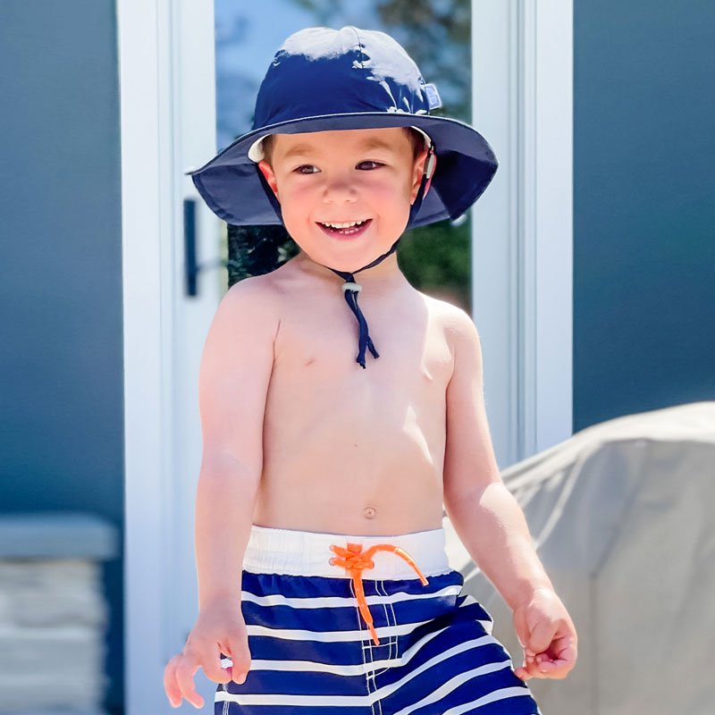 Jan & Jul - Chapeau Soleil Ajustable en Coton, Bleu Atlantique, Petit