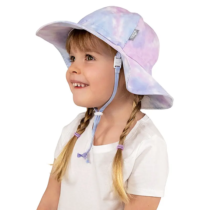 Jan & Jul - Grow With Me Cotton Sun Hat, Cotton Candy Tie-Dye