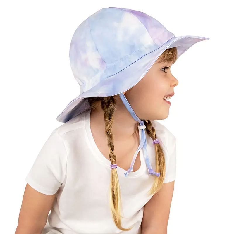 Jan & Jul - Grow With Me Cotton Sun Hat, Cotton Candy Tie-Dye