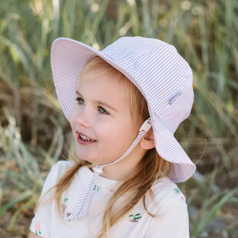  Jan & Jul - Grow with Me Cotton Sun Hat, Purple Stripes