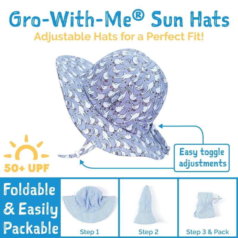  Jan & Jul - Grow with Me Cotton Sun Hat, Atlantic Blue, Small