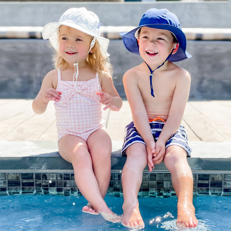  Jan & Jul - Grow with Me Cotton Sun Hat, White Eyelet