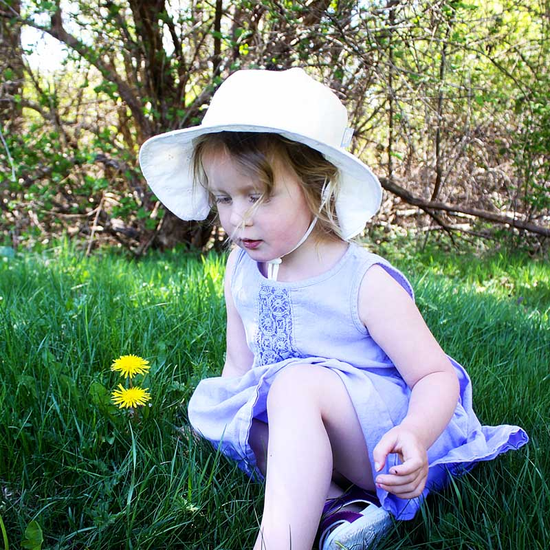  Jan & Jul - Grow with Me Cotton Sun Hat, White Eyelet