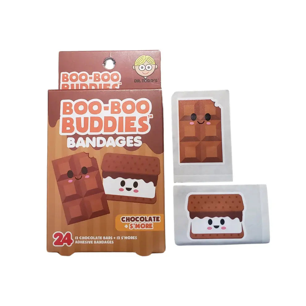 Boo-Boo Buddies - Boîte de 24 Pansements Ludiques, Chocolat et S'more