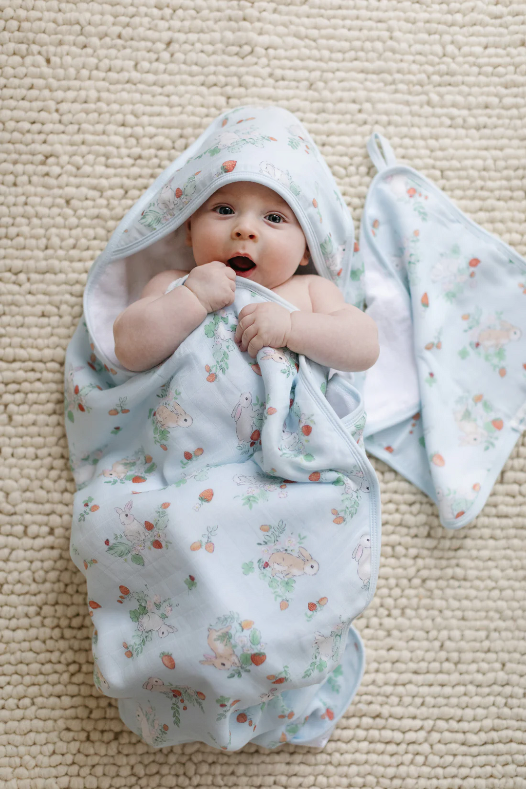 Loulou Lollipop - Hooded Towel and Washcloth, Hedgehogs