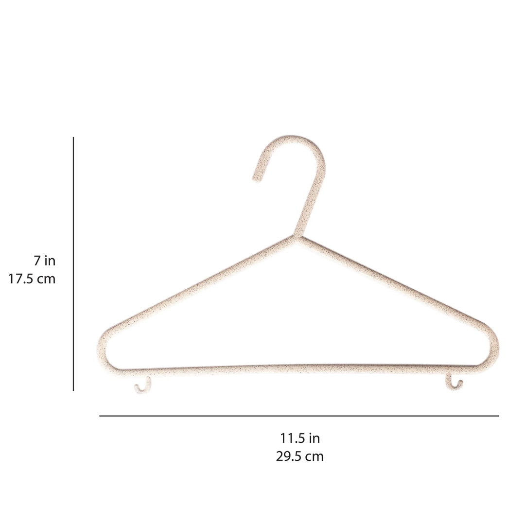 3 Sprouts - Pack of 15 Wheat Straw Kid's Hangers, Cream