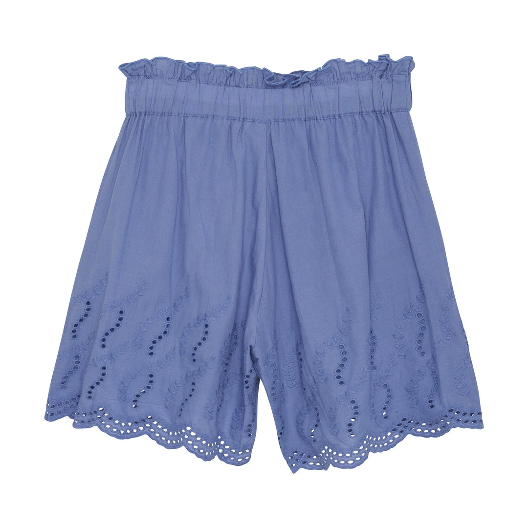 Short à Broderies, Bleu