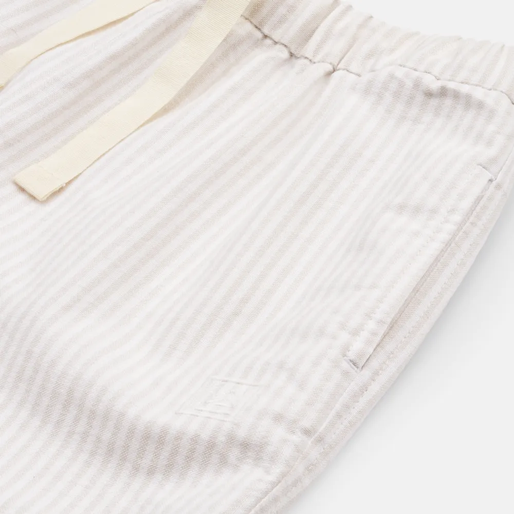 Liewood - Short en Coton Biologique Madison, Rayures Blanc Vif et Sable